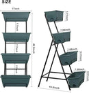 Tuenort Vertical Raised Garden Bed 4 Tiers Planter Box Freestanding Garden Planter with 4 Container Boxes for Growing Vegetables Herbs Flowers on Patio Balcony Green by GreenHaven Gardens