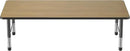 Factory Direct Partners FDP Rectangle (36 x 72 inch) Classroom Table with Adjustable Chunky Toddler Legs (15-24 in); Preschool, Kinder and Daycare Furniture - Pasadena Oak Top/Black Edge and Legs by CozyNest Decor