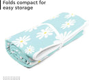Encasa XO Ironing Mat/Pad (Large 48"x28") with 3mm Padding & Silicone Iron Rest for Steam Pressing on Tabletop or Bed - Heat Resistant, Portable, Quilting & Travel Blanket - Daisy Blue by CozyNest Decor