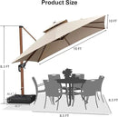 PURPLE LEAF 10ft Patio Umbrella with Base Outdoor Square Umbrella Large Cantilever Umbrellas Windproof Offset Heavy Duty Sun Umbrellas for Garden Deck Pool Patio, Beige by GreenHaven Gardens
