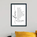 LuZhiQiang Love Is Patient Kind Wall Art 16"×11" Love Never Fails Sign 1 Corinthians 13 Bible Verse Wood Framed Wall Hanging Decor (Black) by CozyNest Decor