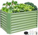 4x2x2ft Raised Garden Bed - Galvanized Deep Root Planter Boxes Outdoor with Wing Nuts and Safety Edges for Gardening Vegetables, Flowers, Herbs, Succulents - Olive Green by GreenHaven Gardens