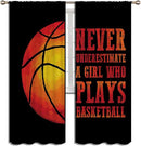 Red Basketball Blackout Curtains for Boy Girl Room Darkening Decor,Sport Theme and Motto Dark Background Bedroom Living Room Home Rod Pocket Thermal Insulated Window Curtain/Drapes Panel,84x72 Inch… by TinyTreasures Baby Boutique