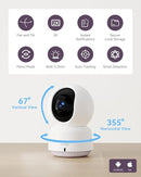 Baby/Pet Monitor for Indoor Security, Monitoring with Smart Phone app, 2K QHD Resolution, Auto Tracking/Motion Dection, 2-Way Audio Talk, Night Vision, Pan-Tilt Camera by TinyTreasures Baby Boutique