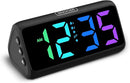 Netzu Loud Alarm Clock for Heavy Sleepers, RGB Alarm Clocks for Bedrooms Seniors Kids, Plug in Digital Clock with 5 Dimmers, 2 Alarms, 4 Volumes and Snooze by TinyTreasures Baby Boutique