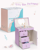Vlando Musical Jewelry Box for Girls, Large Kid Music Box with Ballerina for Birthday Bedroom Decor, 4 Layer Girl Jewelry Gifts for Girls Kids - Purple by TinyTreasures Baby Boutique