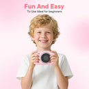 Digital Camera 4K 64MP - Vlogging Camera for Kids & Beginners | 18X Zoom Point and Shoot Camera Anti Shake, Compact with Flash, Gift for Boys Girls(Pink+Silver) by TinyTreasures Baby Boutique