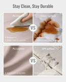 Blissful Diary Vegan Leather Baby Play Mat, 47x47 Thicken Foam Cushioned & Waterproof Playpen Mat for Infants and Toddlers, Stylish and Just Wipe-Clean Playmat for Baby Play on Floor, Taupe by TinyTreasures Baby Boutique