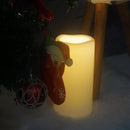 CANDLE CHOICE Waterproof Outdoor Battery Operated Flameless Candle with Timer Large Plastic Resin Bright Flickering Electric LED Pillar Lantern Patio Garden Wedding Christmas Decorations 4”(D) x8”(H) by GreenHaven Gardens