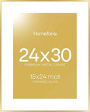 Homeforia 24x30 Picture Frame Gold, High End Metal 24 x 30 Poster Frames with 18 by 24 Mat Opening, 24x30 Gold Photo Frame Matted to 18x24 Print, 30x24 Large Frames, Tempered Glass, Wall Kit, Set of 1 by CozyNest Decor