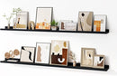 Floating Picture Ledge Shelves for Wall Set of 2, 55 Inches Picture Shelf with Ledge, Nursery Book Shelf for Toys Storage Kids Bookshelf Wall Mounted Living Room Bedroom Decor Frames, Black by TinyTreasures Baby Boutique