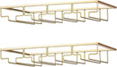 Wine Glass Rack - Under Cabinet Stemware Wine Glass Holder Glasses Storage Hanger 2 Pack Metal Organizer for Bar Kitchen 4 Rows Gold by CozyNest Decor
