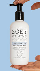 Zoey Naturals Fragrance-Free Head to Toe Baby & Toddler Wash – Tear-Free Body Wash and Shampoo with Gentle pH for Sensitive Skin – 9.65 oz by TinyTreasures Baby Boutique