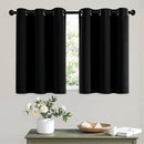 MIULEE Short Curtains for Windows - Black Blackout Half Window Curtains Thermal Insulated Drapes for Kitchen Bedroom Bathroom Grommet Small Basement Tiers Halloween Decor W40 x L36 Inch 2 Panels by TinyTreasures Baby Boutique