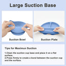 Silicone Baby Feeding Set | Baby Led Weaning Supplies Includes Suction Bowls and Divided Plates, Adjustable Bib, Baby Utensils Spoons and Forks,Cup | Baby Feeding Essentials (Deep Blue) by TinyTreasures Baby Boutique