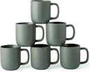 AmorArc 14oz Coffee Mugs Set of 6, Ceramic Coffee Mugs with Large Handle & Wavy Rim for Latte/Hot Cocoa/Tea, Stylish Coffee Mugs for Men Women. Oven,Dishwasher&Microwave Safe, Reactive Glaze by CozyNest Decor