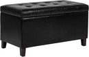 Asense Storage Ottoman Bench, Faux Leather Upholstered End of Bed Bench with Safety Hinge Wooden Legs, for Entryway Bedroom (Black, 33.3") by CozyNest Decor