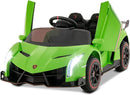 Costzon Ride on Car, Lamborghini Licensed 12V Battery Powered 4WD Sports Car with Remote Control, 3 Speeds, Hydraulic Doors, LED Lights, Towing Wheel, Horn, Music, Electric Vehicle for Kids Aged 3-8 by TinyTreasures Baby Boutique