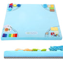 Baby Play Mat, 50''x50'' Playpen Mats with 4 Sensory Development Zones for Motor Skills, Unique Crawling Mats with Non-Slip Cushioned that Fits Nicely into Any Playroom, Blue by TinyTreasures Baby Boutique