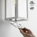 mirrea 18" Classic Outdoor Wall Sconce 1 Light in Matte White Rectangular Metal Frame and Clear Glass Shade Waterproof Porch Light Patio Light Pack of 2 by CozyNest Decor