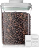 Ankou Food Airtight Containers (1500ml) 1.5 Qt Pop Up Food Formula Container With Lids, Bpa-Free One Button Open Stackable Container for Coffee Tea Brown Sugar Cereals - 8 Labels - Clear by TinyTreasures Baby Boutique