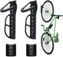 Wallmaster Bike Storage Rack for Garage, Wall Mount Bicycles Hanger with Tire Tray, 2-Pack Bike Storage System Vertical Bike Hooks by GreenHaven Gardens