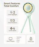 Dreamegg Portable Stroller Fan - 4000mAh Rechargeable Baby Stroller Fan With LED Display, Night Light, Hidden Blade, Detachable 4 Speed 360°Rotate, Handheld Cooling for Crib,Travel, Car Seat(Green) by TinyTreasures Baby Boutique