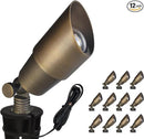 COLOER Die-cast Brass Landscape Spotlights Outdoor, 12V AC/DC Low Voltage LED Garden Landscape Lighting, IP65 Waterproof Outdoor Uplighting (101B,Bronze,12-Pack Without Bulb) by GreenHaven Gardens