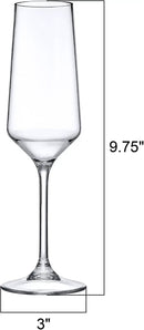 Amazing Abby - Stella - 8-Ounce Unbreakable Tritan Champagne Flutes (Set of 6), Plastic Wine Glasses, Reusable, BPA-Free, Dishwasher-Safe, Perfect for Poolside, Outdoors, Camping, and More by CozyNest Decor
