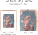 Homeforia Picture Frames 16x20 Rose Gold, High End Metal 16x20 Poster Frame with Mat 11x14 inch Photo, 16 x 20 Rose Gold Frame Matted to 11 by 14 Print, 20x16 Frame, Tempered Glass, Wall Kit, Set of 1 by CozyNest Decor
