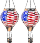 2PCS Flag Solar Hot Air Balloon Lantern with Flame Flickering Light,Glass Hot Air Balloon Solar Lanterns Outdoor Waterproof,Hanging Outdoor Light for Patio Yard Garden Birthday Gifts for Women by GreenHaven Gardens
