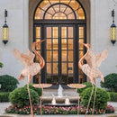 Crane Garden Statue with Birdbath, 40'' Heron Garden Statue, Crane Metal Yard Art for Outside, Backyard, Lawn, Porch Decor by GreenHaven Gardens