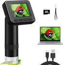 Handheld Digital Microscope D-KS2 with 2" IPS Screen - Take Pictures & Videos - Download to PC & Mac - 1000X Pocket Microscope for Kids/Adults with 32G SD Card - Use Indoors&Outdoors by TinyTreasures Baby Boutique