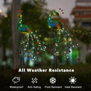 VEWOGARDEN 2 Pack Solar Stake Lights Outdoor Waterproof Metal Peacock Solar Lights for Yard Garden Patio Pathway Walkway, Green by GreenHaven Gardens