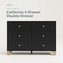 Storkcraft California 6-Drawer Double Dresser (Black with Driftwood) - GREENGUARD Gold Certified, Interlocking Drawer System, Dresser Drawer Organizer for Kids Bedroom by TinyTreasures Baby Boutique