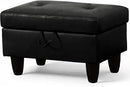 Ottoman Rectangular Storage Ottoman Bench, Faux Leather Footrest, Coffee Table, Stool Footstool with Hinged Lid for Living Room, Bedroom, Entryway, Black, 28.5"x19"x17.5" by CozyNest Decor