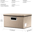 PRANDOM Storage Bins with Lids [3-Pack] Jute Fabric Foldable Storage Boxes Organizer Containers Baskets Cube with Cover for Home Bedroom Closet Office Nursery khaki（11.4X8.6X6.7 by TinyTreasures Baby Boutique