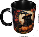 Personalized Halloween Black Cat Mug - Custom Decor Gift for Women - Spooky Season Accent Mug with Names by TinyTreasures Baby Boutique