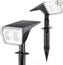 Consciot Solar Spot Lights Outdoor Waterproof, 24 LED Dusk-to-Dawn Solar Outdoor Lights, 2 in 1 Adjustable Wall Lights, Daylight Solar Landscape Spotlights for Garden Yard Wall Walkway, 2 Pack by GreenHaven Gardens