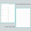 Daily Planner Undated - A4 To Do List Notebook Hourly Schedules, Spiral Appointment Planner for Women and Men,PVC Hardcover, Inner Pocket, Elastic Closure, 8.5" x 11", Teal by TinyTreasures Baby Boutique