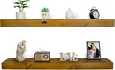 Floating Shelves 3 inch Thick for Wall Set of 2,Solid Pine Wood Wall Mount Shelf for Kitchen Living Room Bedroom Bathroom,8" D x 60" L x 3" H-Gold Oak by CozyNest Decor