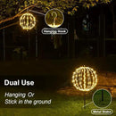 20IN Foldable Metal Frame Light Sphere - 200LED Hanging Tree and Pathway Light with Hook and Stake, UL Listed, White Frame, Warm White by GreenHaven Gardens