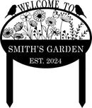 Custom Metal Flower Sign with Stakes - Personalized Garden Decor, Housewarming Gift - Large Yard Sign Plaque by CozyNest Decor