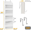 SpaceAid 1 Pack Over The Door Organizer with 5 Large Pockets and 10 Mesh Side Pockets, 5 Layers Door Organizer Hanging with Clear Window for Bedroom, Bathroom, Pantry and Nursery, White by CozyNest Decor