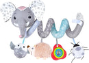 Jollybaby Baby Car Seat Stroller Toys, Plush Activity Hanging Spiral Activity Pram Crib with Music Box, Rattles, Squeaker for Babies Infant Boys Girls (SZ Gray Elephant) by TinyTreasures Baby Boutique
