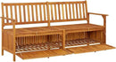 vidaXL Stable Solid Acacia Wood Storage Bench - Weather-Resistant Wooden Patio Furniture with Ample Storage Space & Comfortable Seating by CozyNest Decor