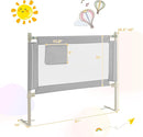 BABY JOY Bed Rail for Toddlers, 47''Long, Height Adjustable & Foldable Baby Bed Rail Guard w/Storage Pocket & Double Safety Child Lock for Kids Twin Double Full Size Queen King Mattress (Grey) by TinyTreasures Baby Boutique