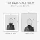 Homeforia 20x24 Picture Silver Frame, High End Metal 20 x 24 Poster Frames with Mat 16 by 20 for Photo, 20x24 Silver Frame Matted to 16x20 Art, 24x20 Hanging Frames, Tempered Glass, Wall Kit, Set of 1 by CozyNest Decor