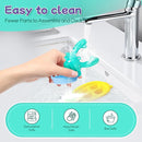 Baby Fruit Food Feeder - Silicone Nibble Tray Combo - Breastmilk Popsicle Mold for Cooling Relief, BPA Free Mesh Feeder for Infant Self Feeding (Antler Blue + Pineapple) by TinyTreasures Baby Boutique