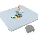 Stylish Padded Baby Play Mat for Your Boy or Girl - Extra Thick & Super Soft Vegan Leather Floor Mat Creates A Safe Play Area for Little Ones - Blue by TinyTreasures Baby Boutique